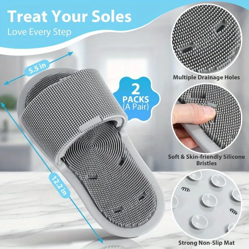 Silicone Shower Foot Scrubber  - Flippers Swimming 评论和价格
