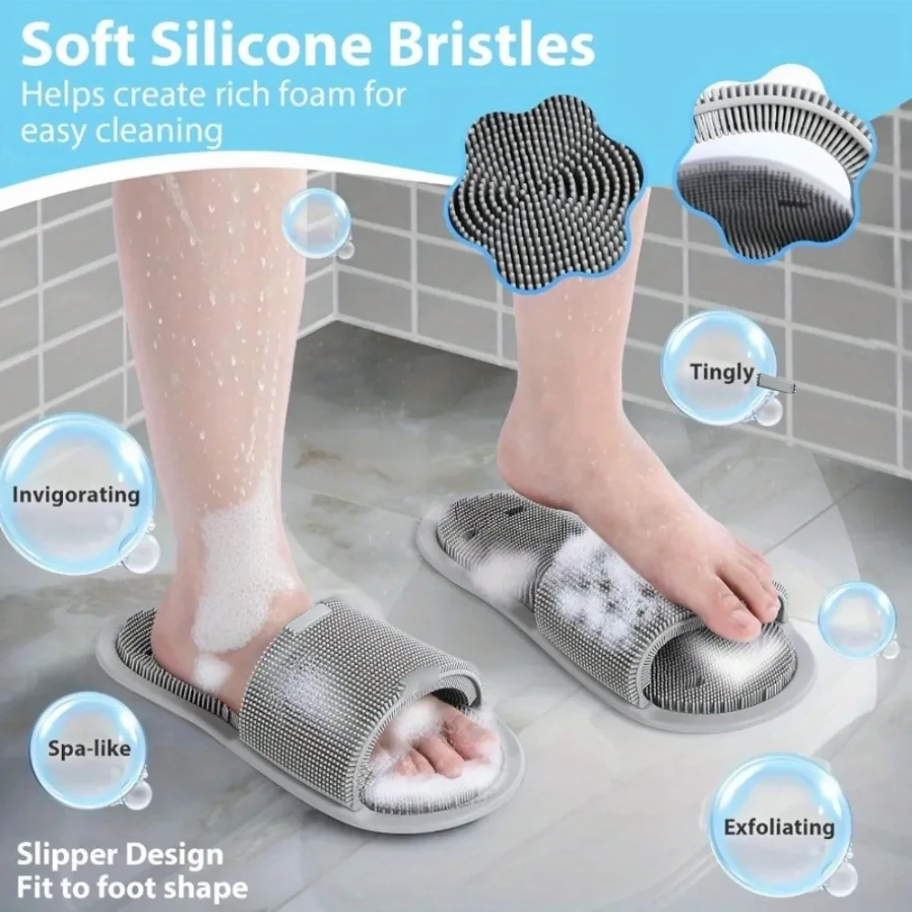 Silicone Shower Foot Scrubber  - Flippers Swimming 评论和价格