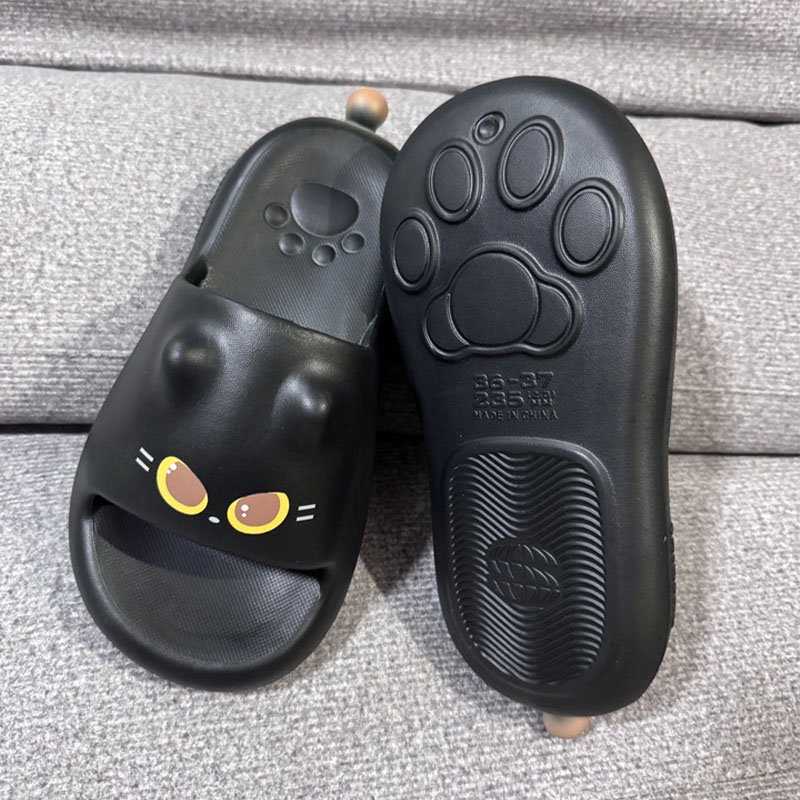 New Cute 3D Black Cat Paw Slid - Water Shoes 评论和价格