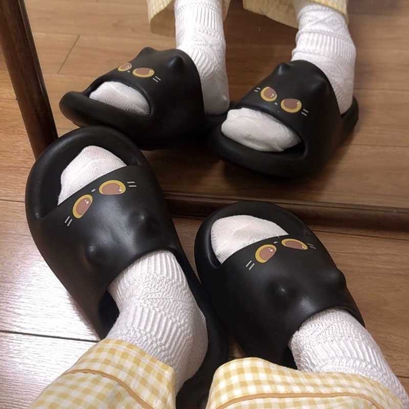 New Cute 3D Black Cat Paw Slid - Water Shoes 评论和价格