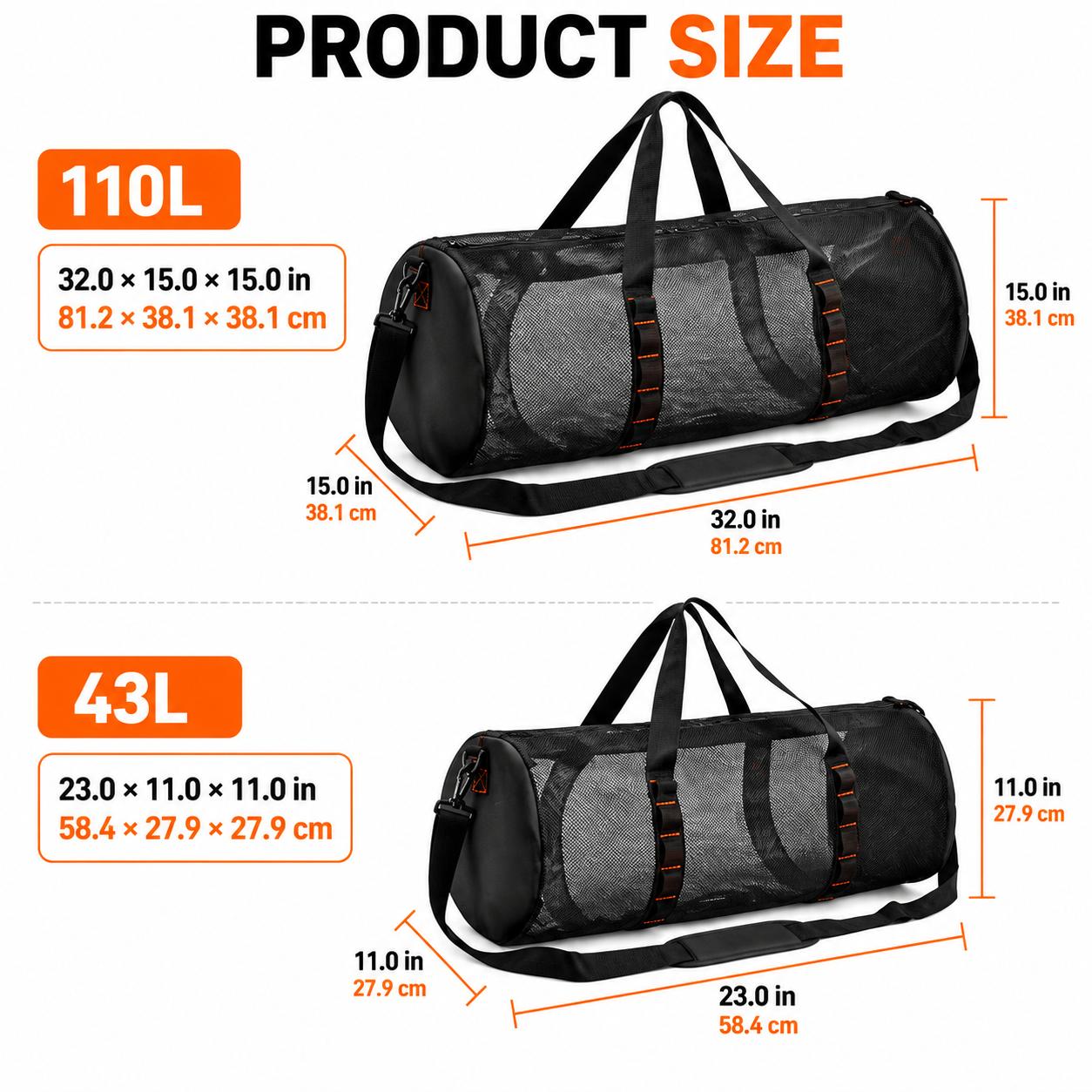 113L & 43L Mesh Scuba Travel D - Snorkeling Gear 评论和价格