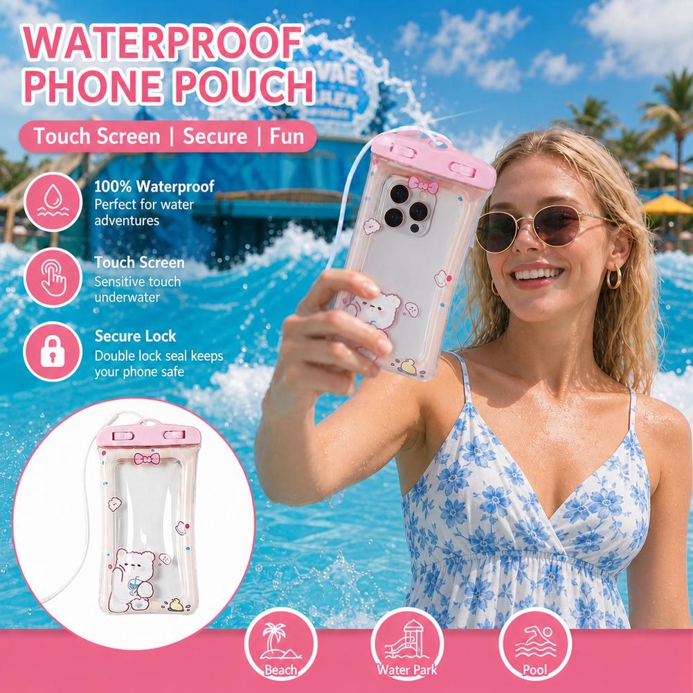Cute Bear Waterproof Phone Cas - Dry Bag Waterproof 评论和价格