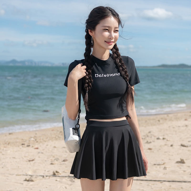Women's 2-Piece Crop Top Rash  - Rash Guard 评论和价格