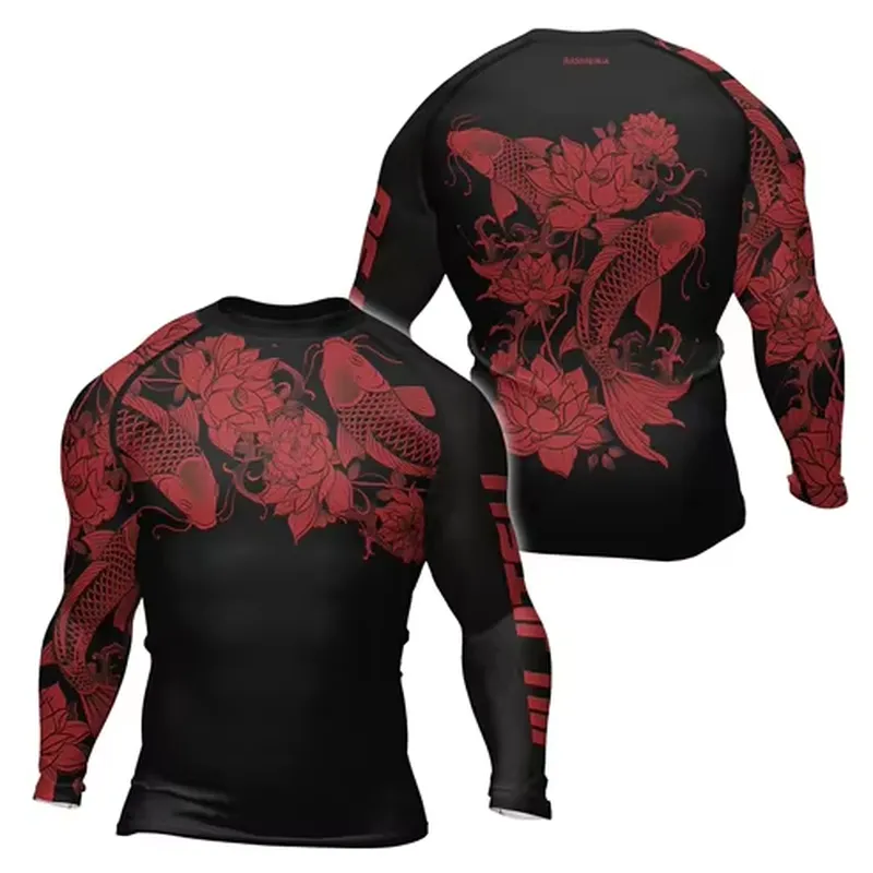 3D Long Sleeve Men's Retro Qui - Rash Guard 评论和价格