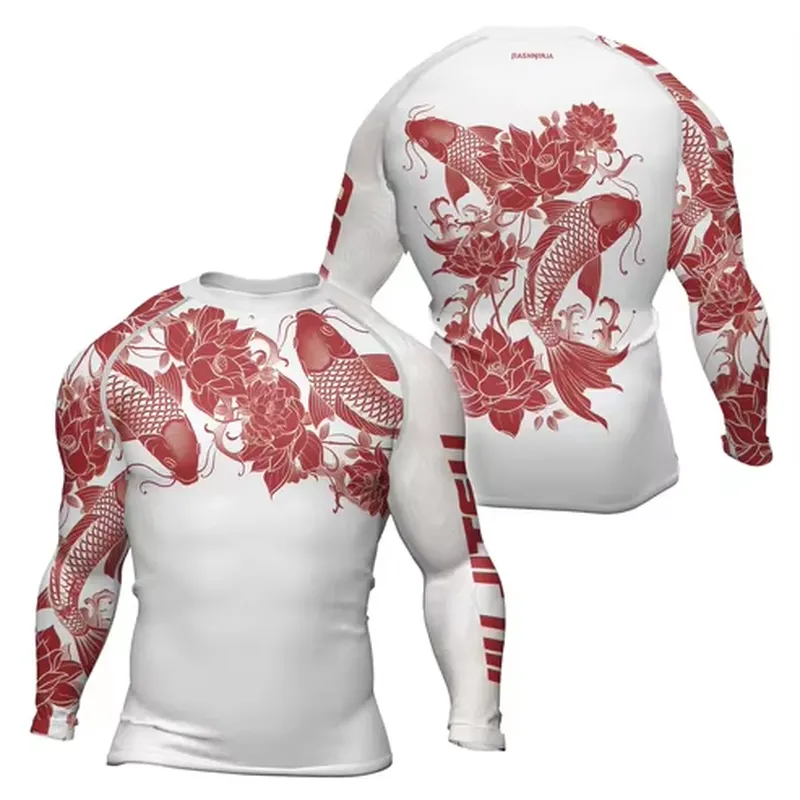 3D Long Sleeve Men's Retro Qui - Rash Guard 评论和价格