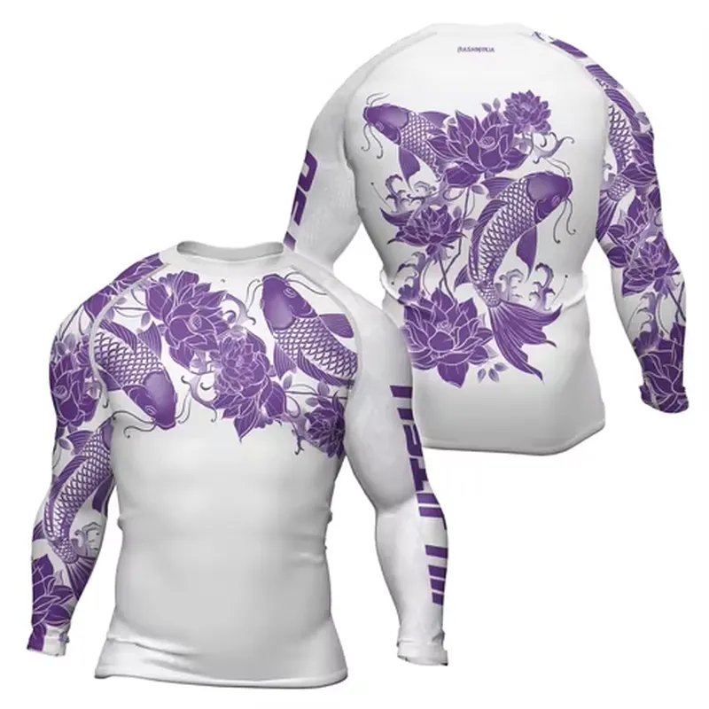 3D Long Sleeve Men's Retro Qui - Rash Guard 评论和价格